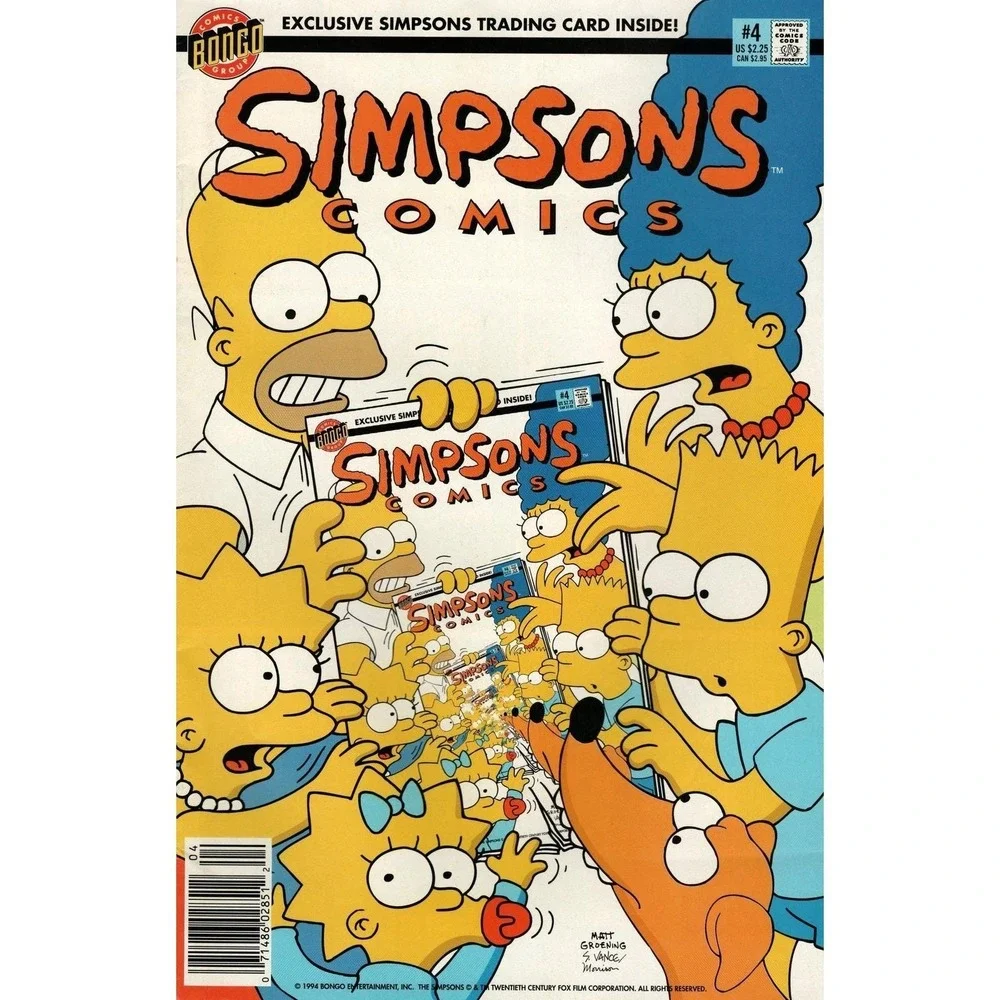 Simpsons Comics #4 Newsstand Cover with Card (1993-2018) Bongo Comics